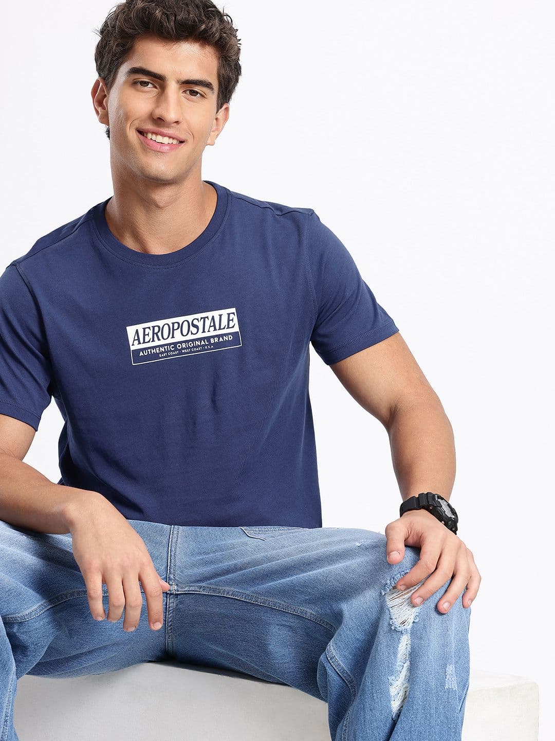 Aeropostale Brand Logo Printed Pure Cotton T-shirt - view 1