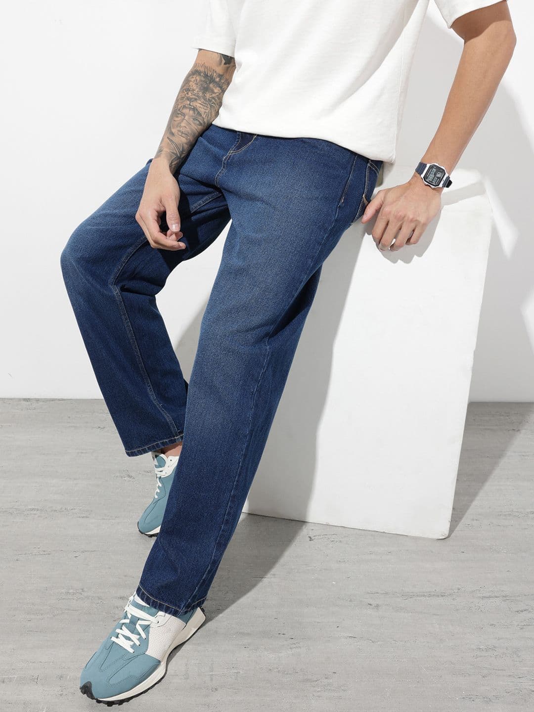 The Roadster Life Co. Men Relaxed Fit Pure Cotton Light Fade Jeans - view 1