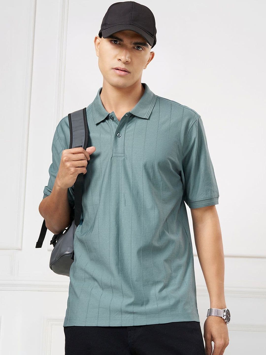 Peregrine by Pantaloons Men Polo Collar T-shirt - view 1