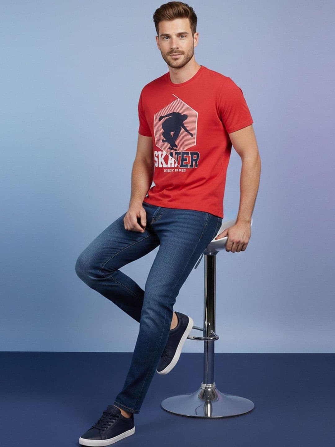 HRX by Hrithik Roshan Printed Round Neck T-shirt - view 1