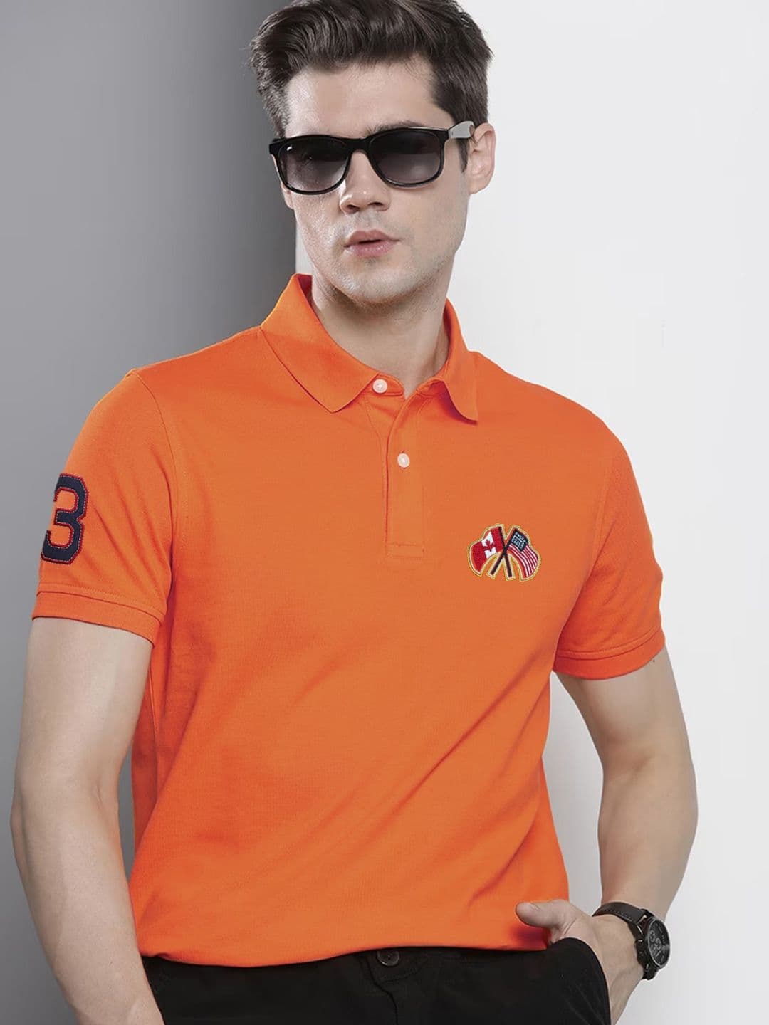 SZN Men Printed Polo Collar Moisture Wicking T-shirt - view 1