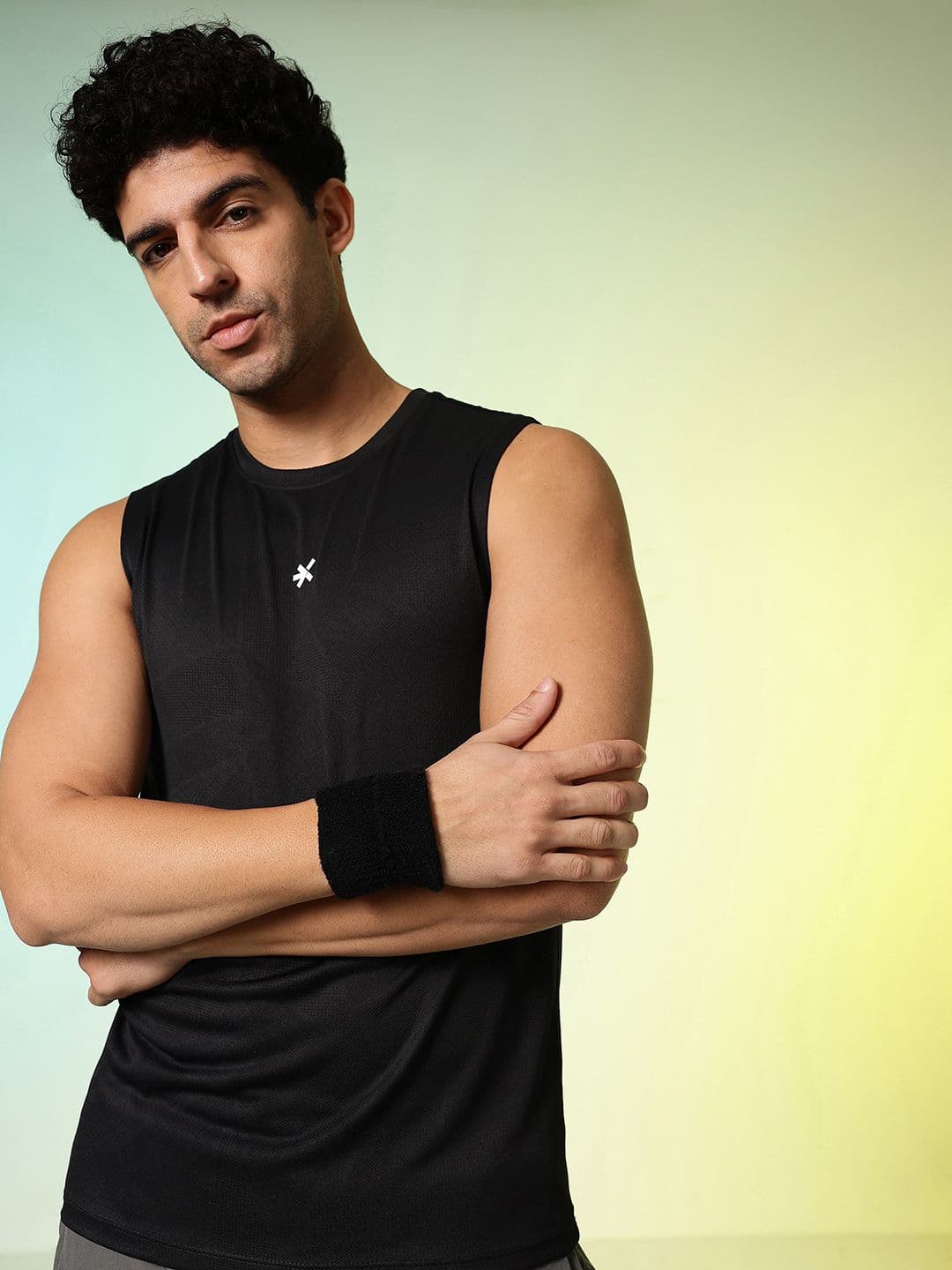 HRX by Hrithik Roshan Sleeveless Rapid-Dry Brand Logo Training T-shirt - view 1