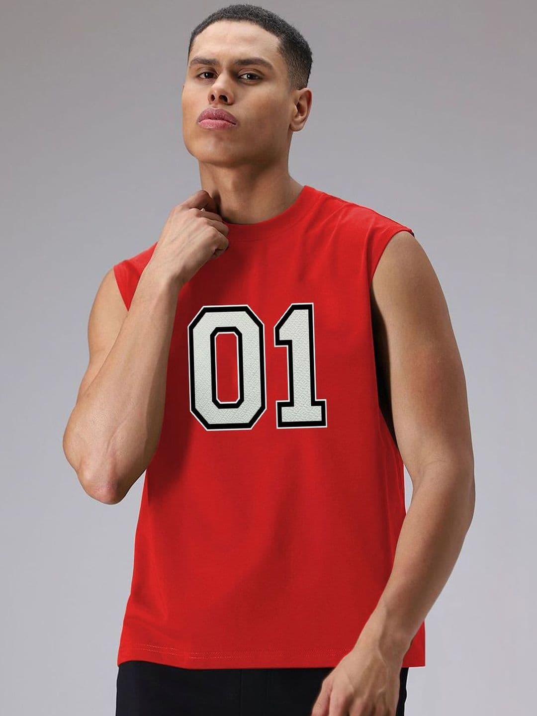 CLAFOUTIS Printed Round Neck Sleeveless Sports T-shirt - view 1