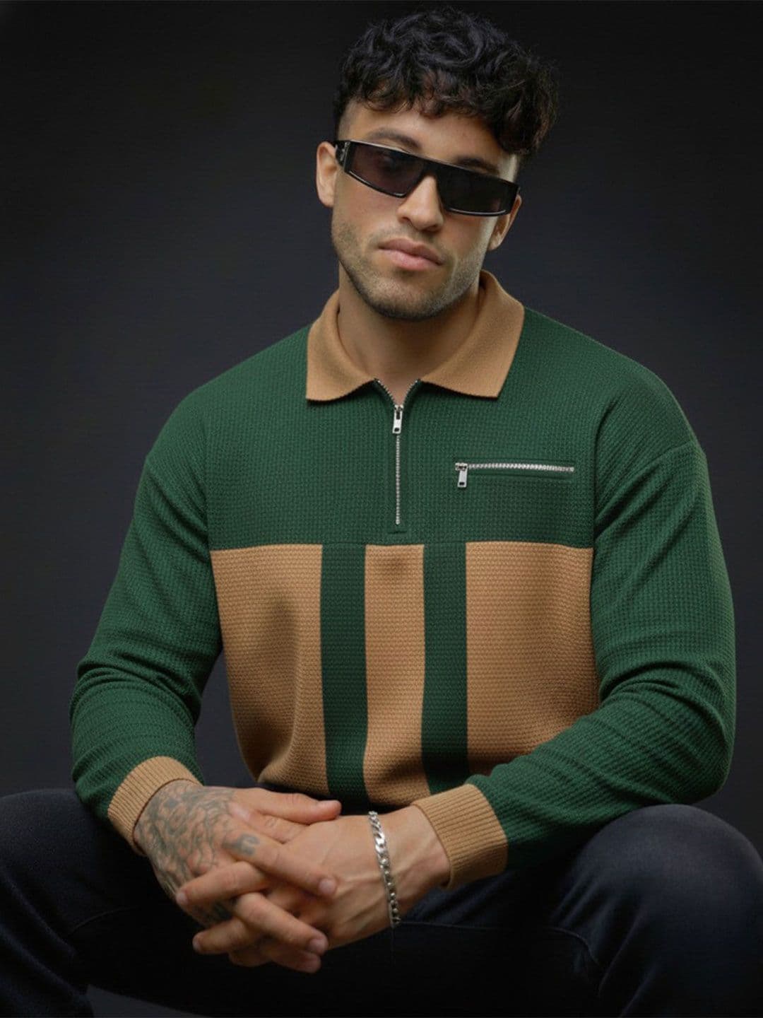 Mobox Men Colourblocked Polo Collar Pockets T-shirt - view 1