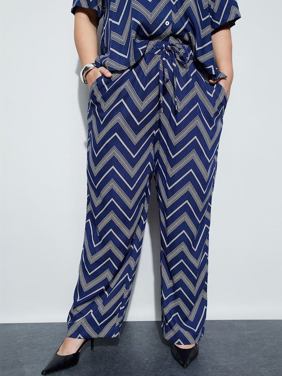 Nexus by Lifestyle Plus Size Women Printed Easy Wash Trousers - view 1
