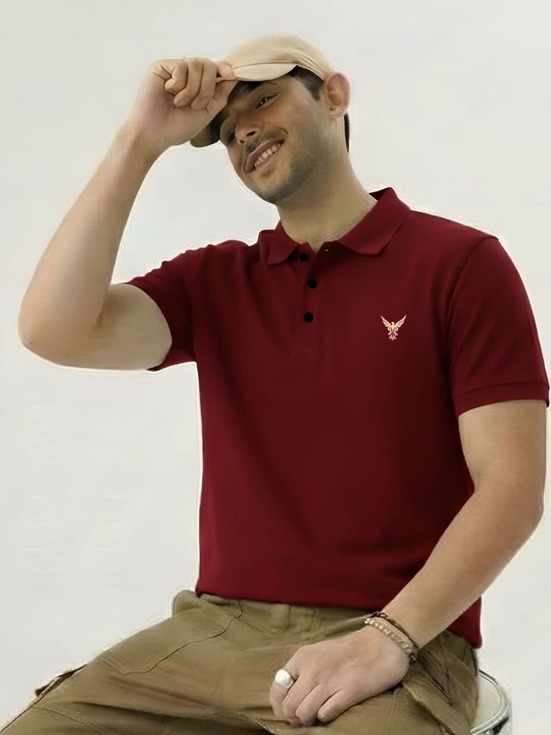 ENITOR Men Brand Logo Polo Collar T-shirt - view 1