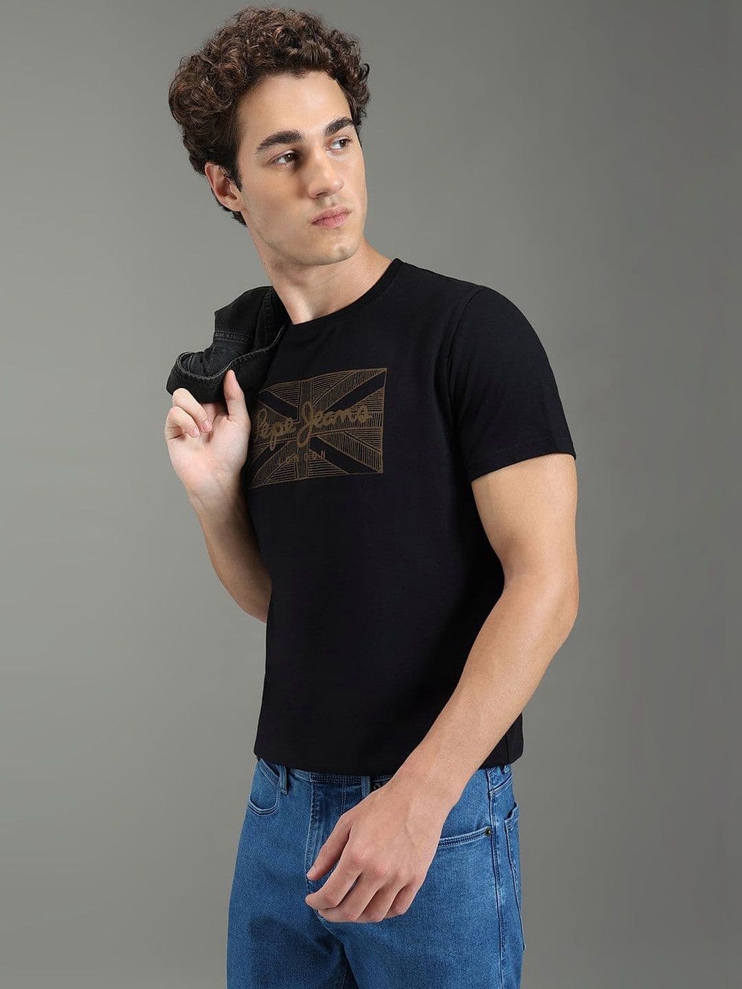 Pepe Jeans Men Printed Pure Cotton Slim Fit T-shirt - view 1