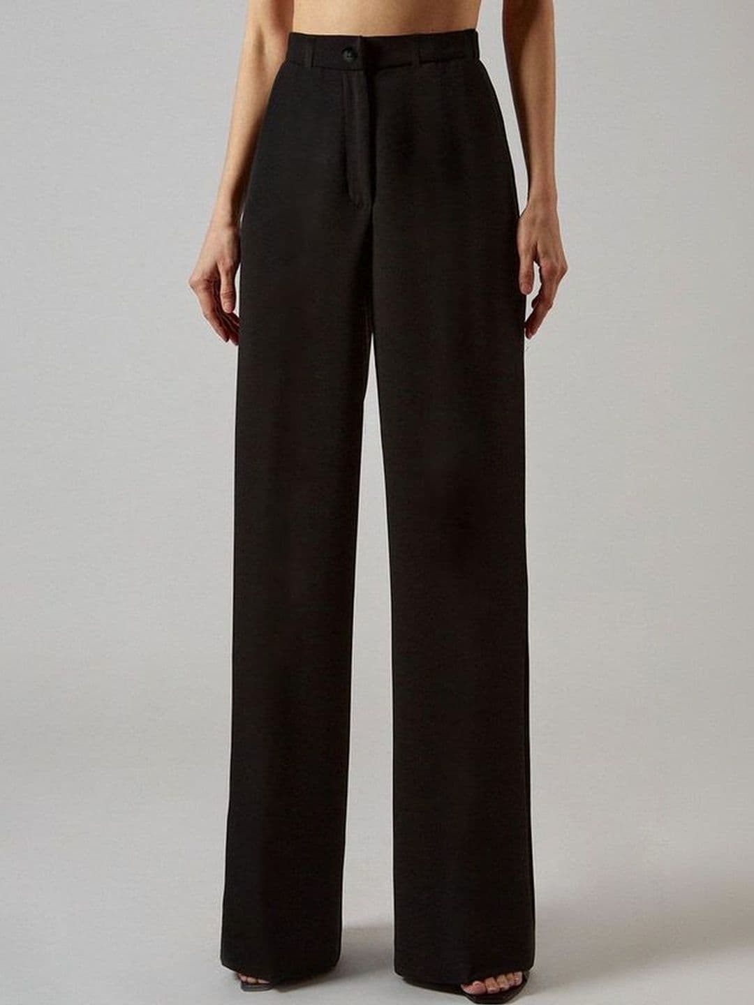 KERI PERRY Women Relaxed Straight Leg Straight Fit High-Rise Non Iron Trousers - view 1