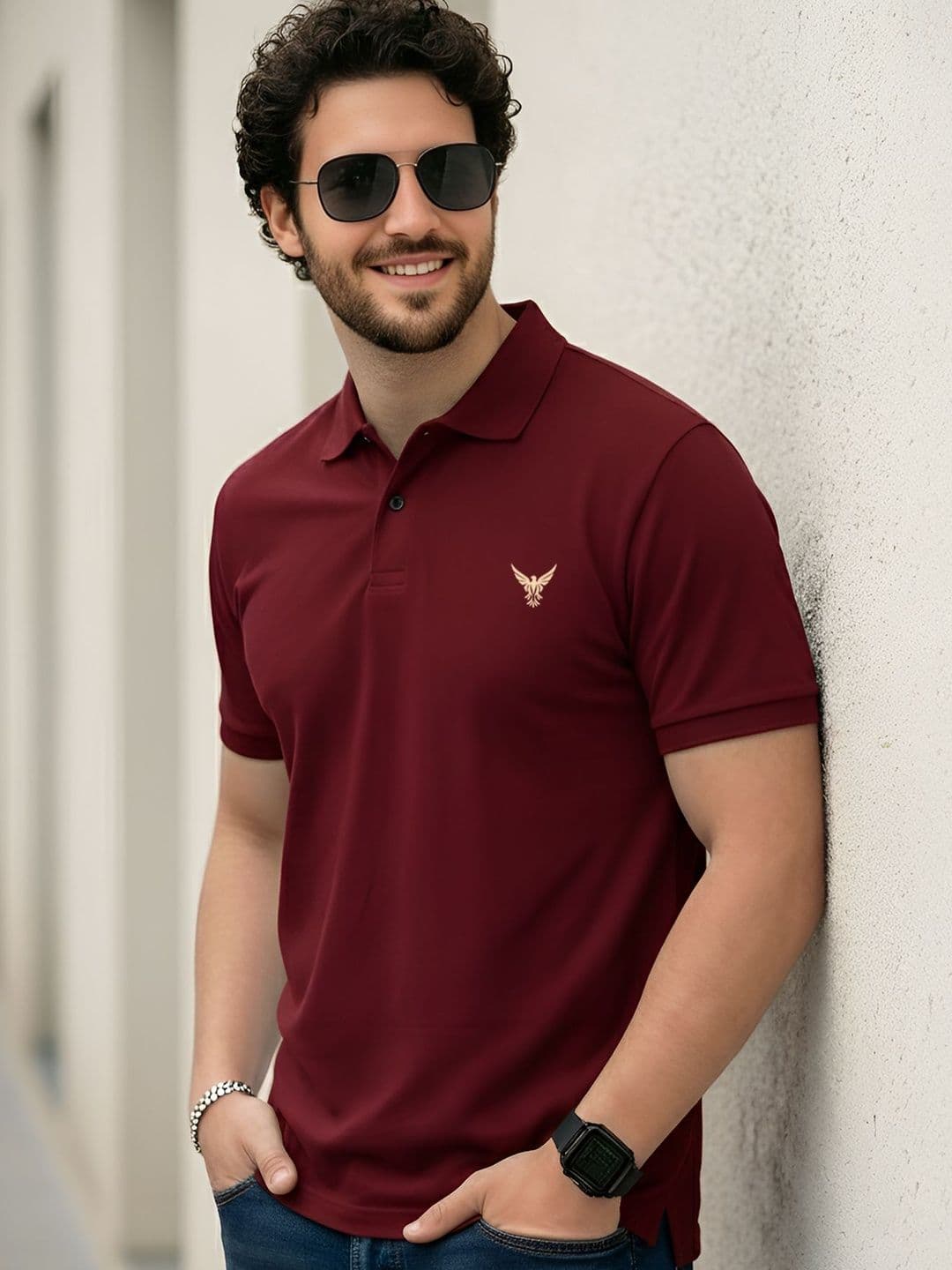 ENITOR Men Brand Logo Polo Collar T-shirt - view 1