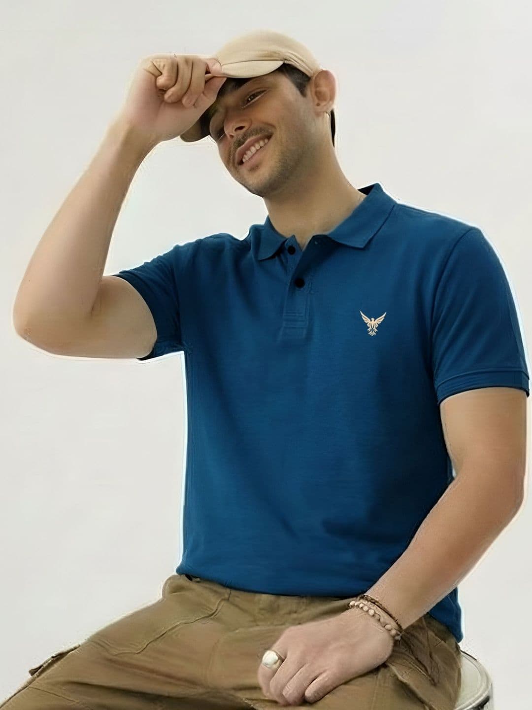 ENITOR Men Brand Logo Polo Collar T-shirt - view 1