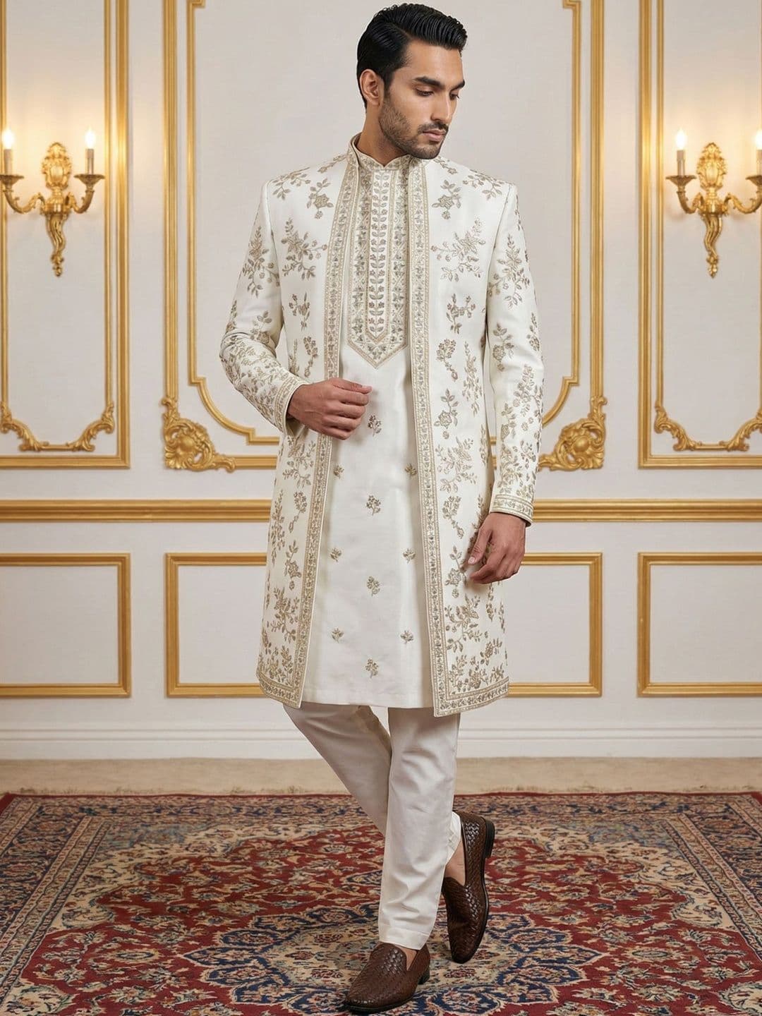 Jompers Embroidered Indo Western with Trousers - view 1