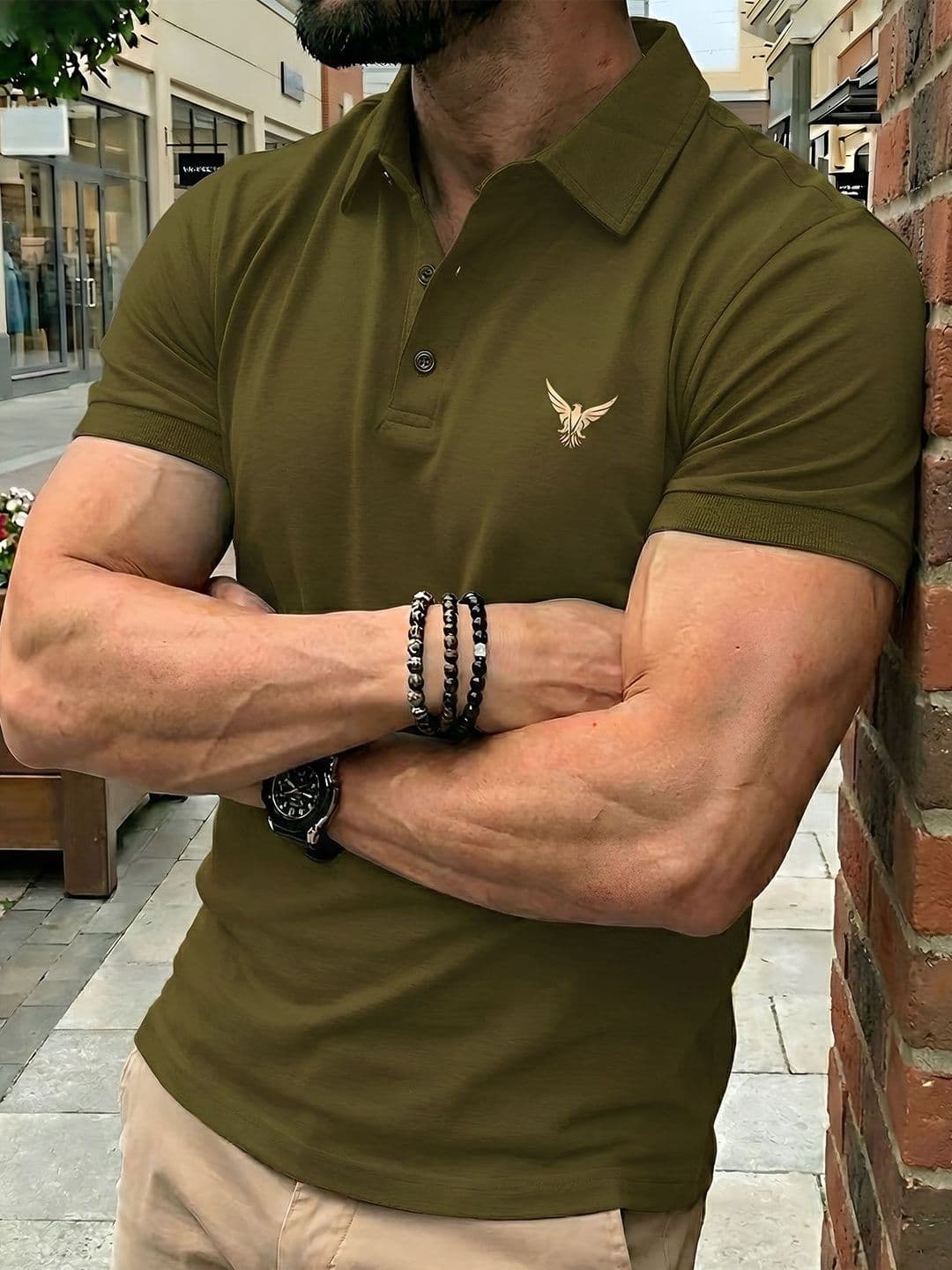 ENITOR Men Brand Logo Polo Collar T-shirt - view 1