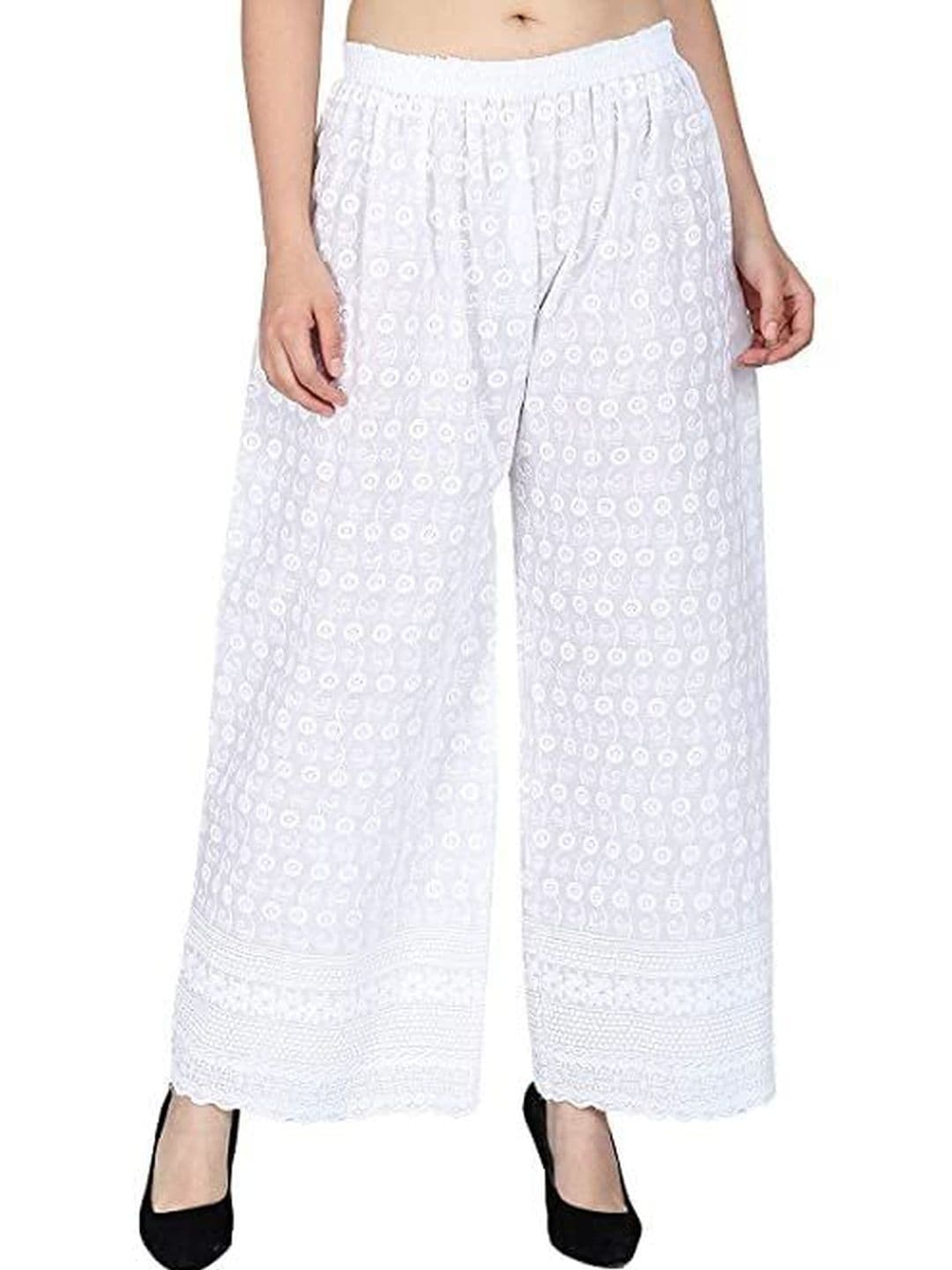 Thrifty Thread Women Embroidered Knitted Ethnic Palazzos - view 1