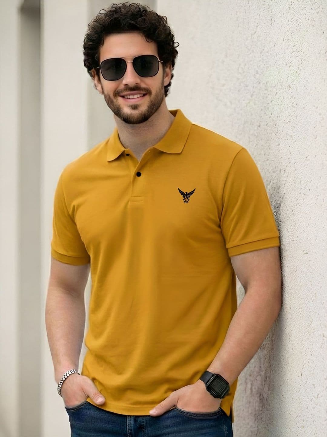 ENITOR Men Printed Polo Collar T-shirt - view 1