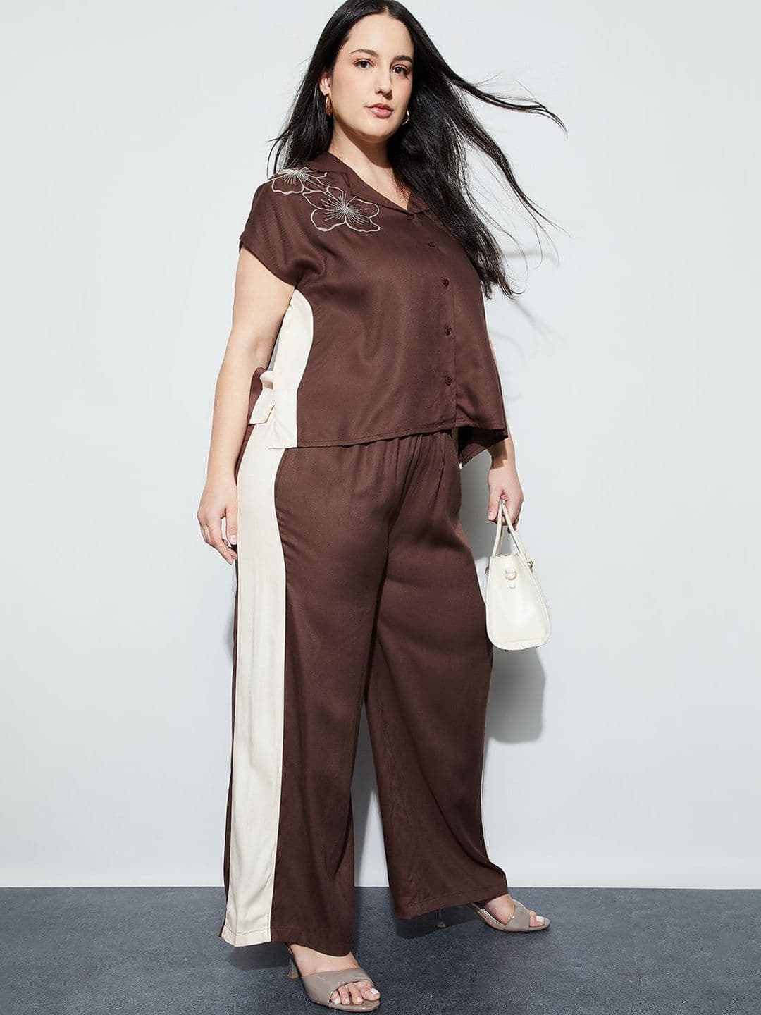 Nexus by Lifestyle Plus Size Women Colourblocked Easy Wash Trousers - view 1