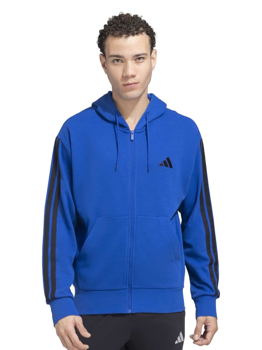 ADIDAS Men Cotton 3-Stripe Full-Zip Hoodie - view 1