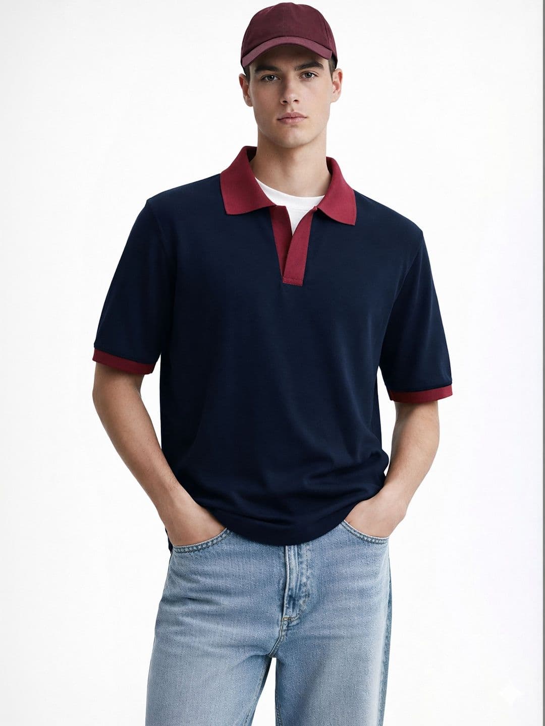 MISCHIEF MONKEY Men Colourblocked Polo Collar T-shirt - view 1