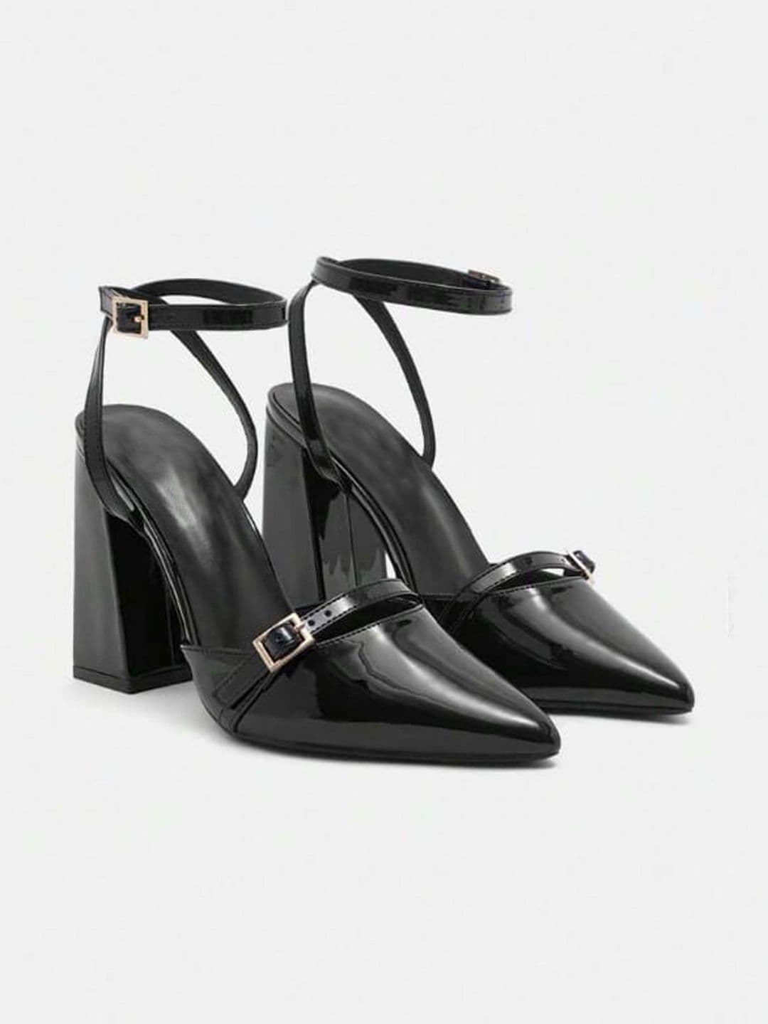 Lofy Party Block Pumps with Buckles - view 1