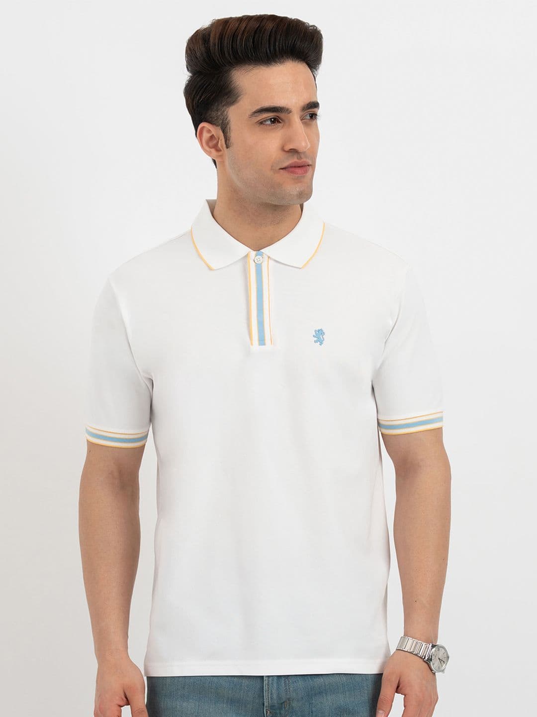 Red Tape Striped Polo Collar Tshirt - view 1