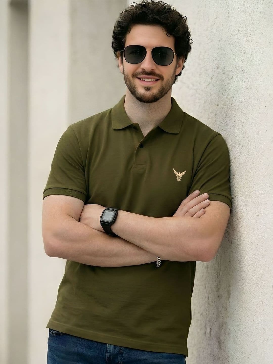 ENITOR Men Brand Logo Polo Collar T-shirt - view 1