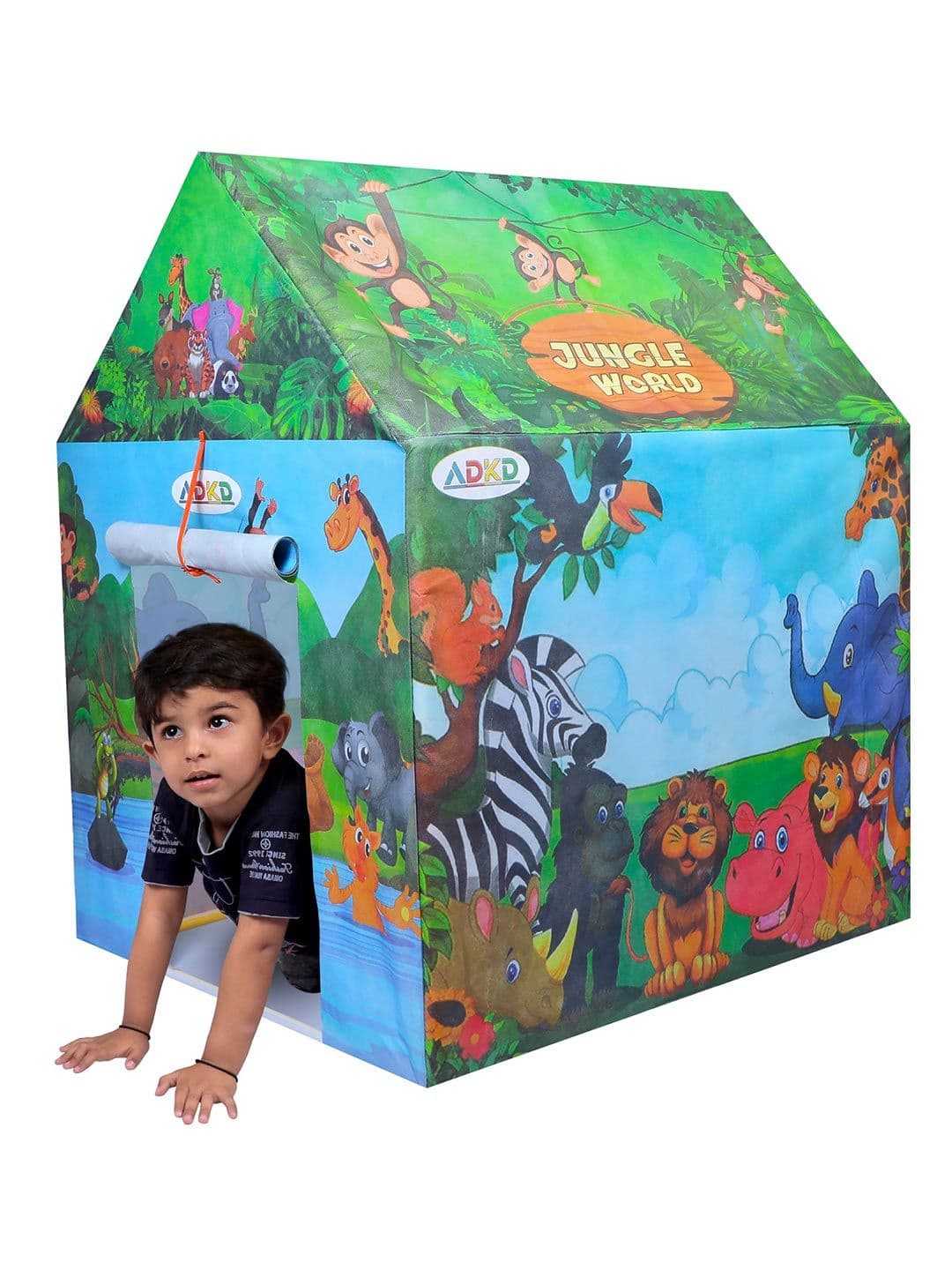 ADKD Kids BPA Free Jungle Themed Foldable Play Tent House Do-It-Yourself Kit - view 1