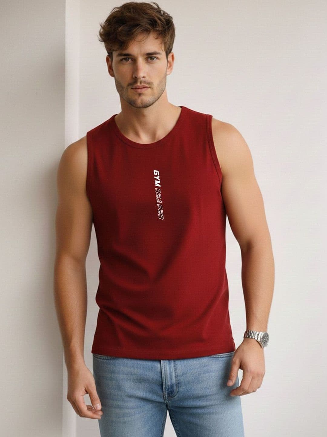 SLOWLORIS Printed Assorted Cotton Gym Vest - view 1