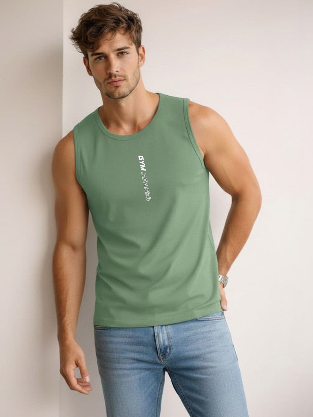 SLOWLORIS Printed Assorted Cotton Gym Vest - view 1
