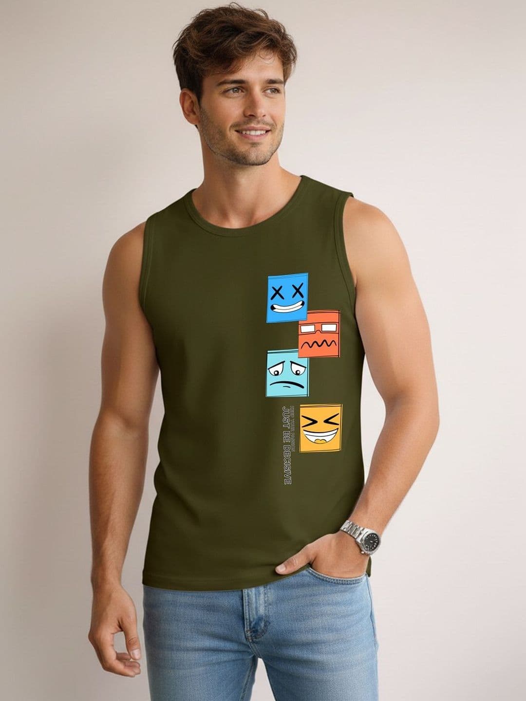 MINISTRY OF FRIENDS Printed Assorted Cotton Gym Vest - view 1
