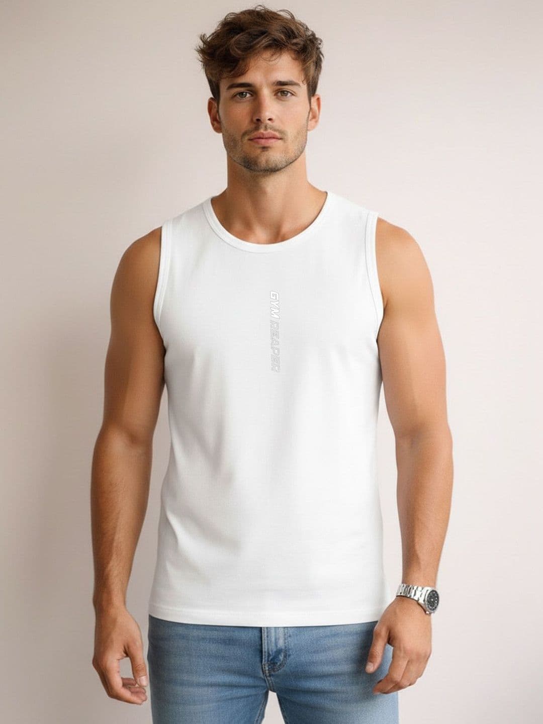 SLOWLORIS Printed Assorted Cotton Gym Vest - view 1