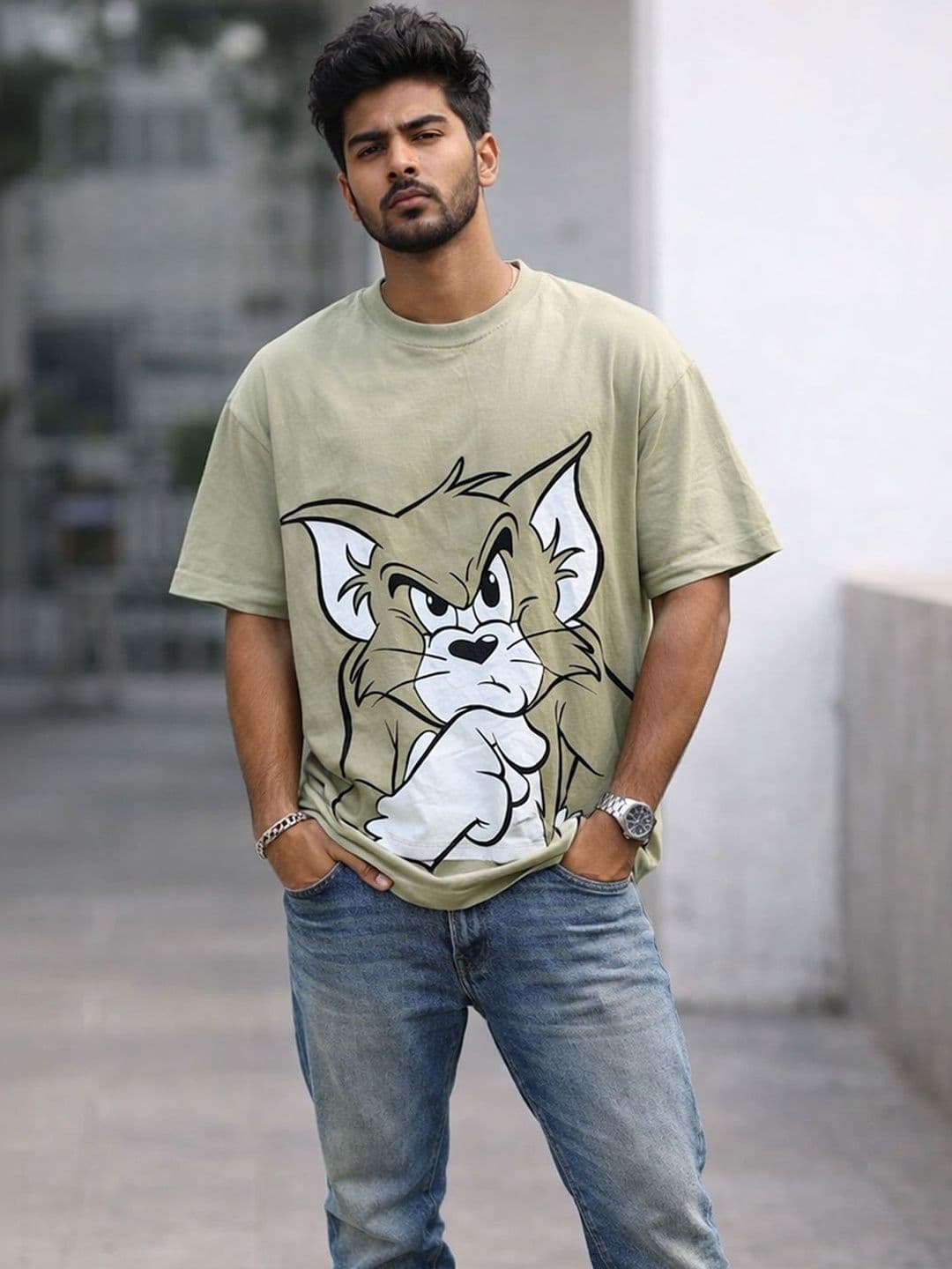 Kook N Keech X Minute Mirth Men Printed Drop-Shoulder Sleeves T-shirt - view 1