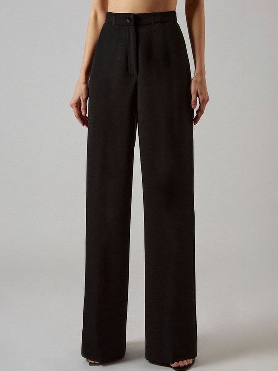 CILIMILI Women Relaxed Straight Leg Straight Fit High-Rise Non Iron Trousers - view 1