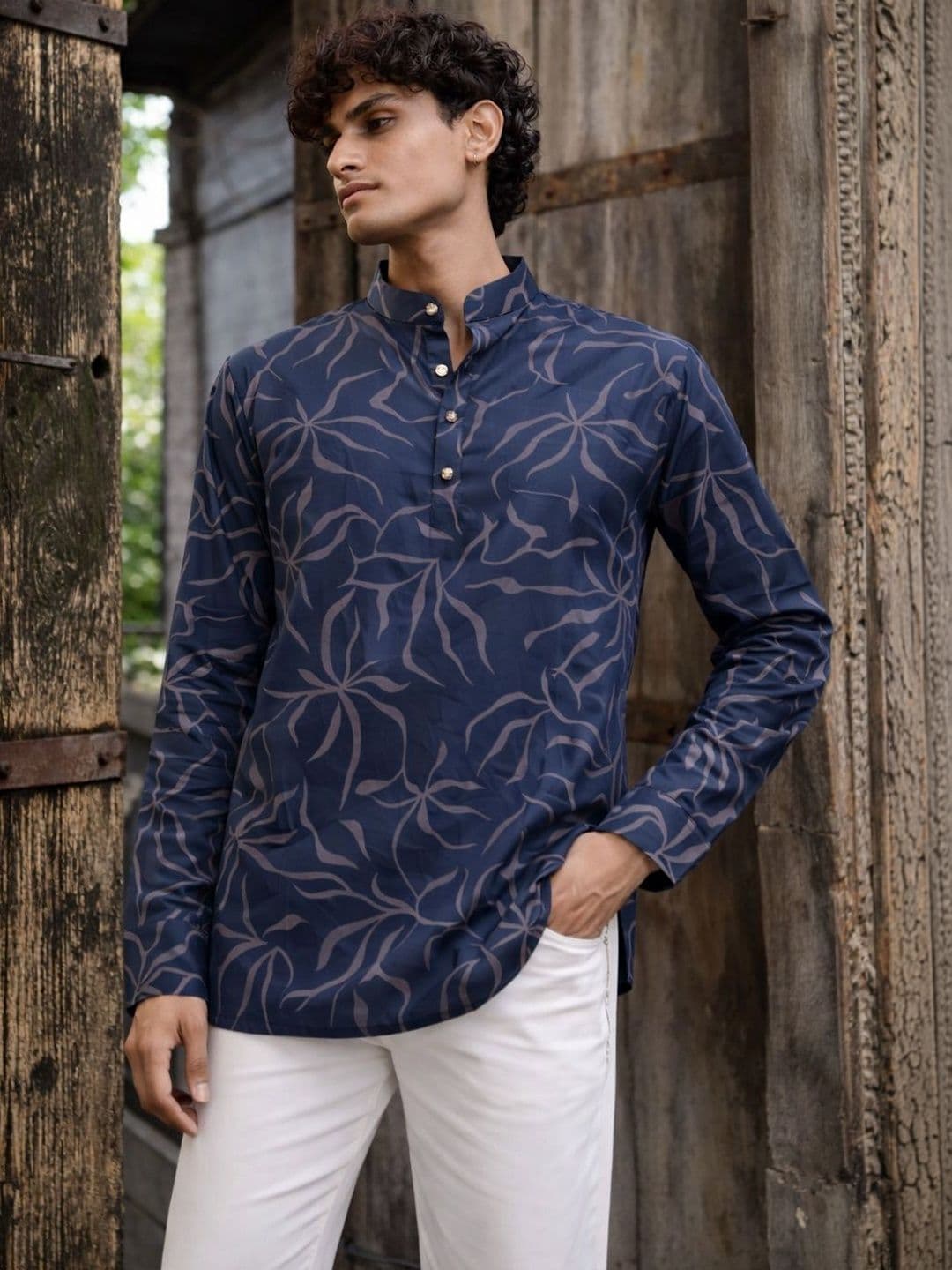 Rawayi Men Abstract Kurta - view 1