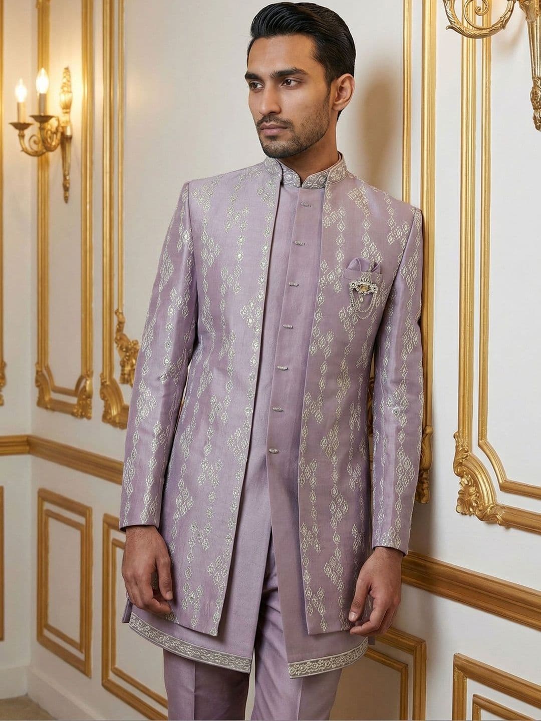 Jompers Embroidered Indo Western with Trousers - view 1