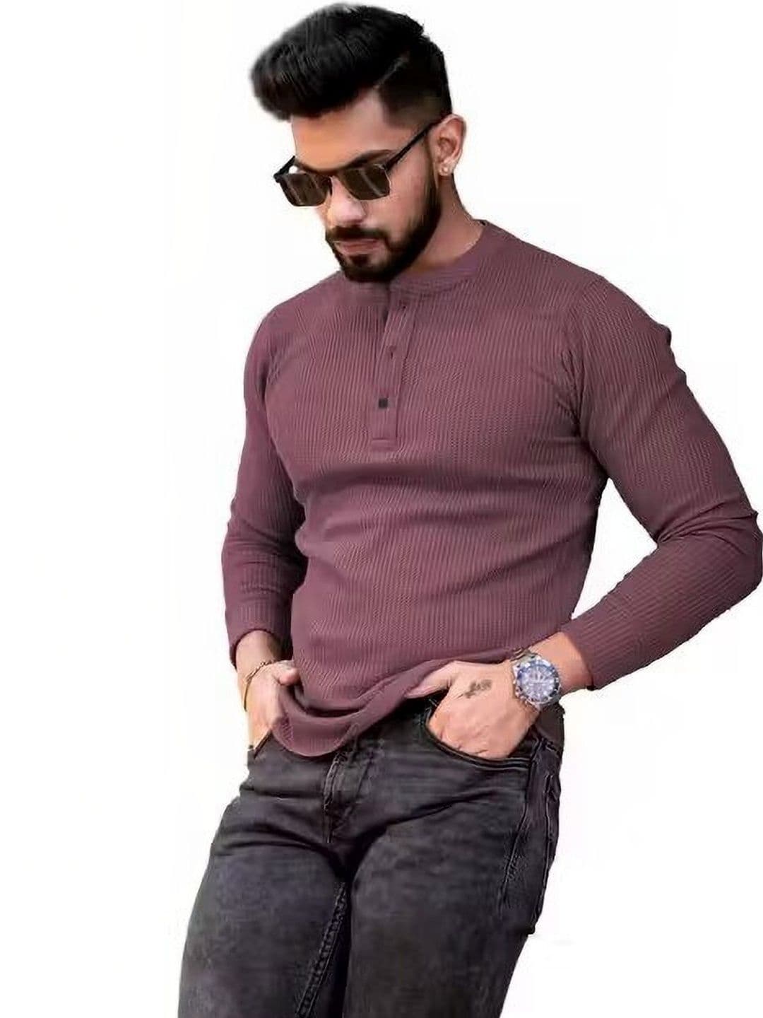 Starvy Men Henley Neck T-shirt - view 1