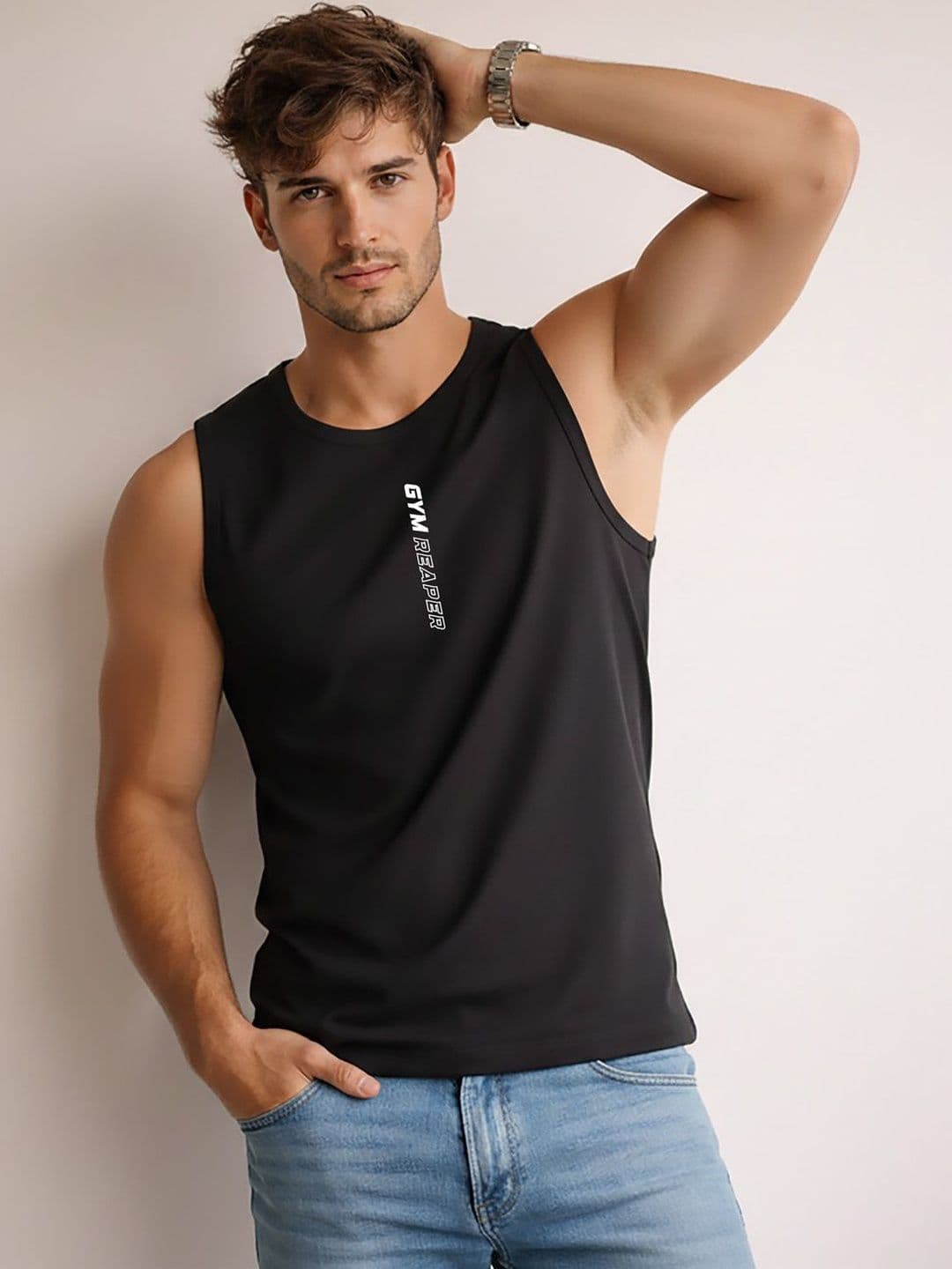 SLOWLORIS Printed Assorted Cotton Gym Vest - view 1