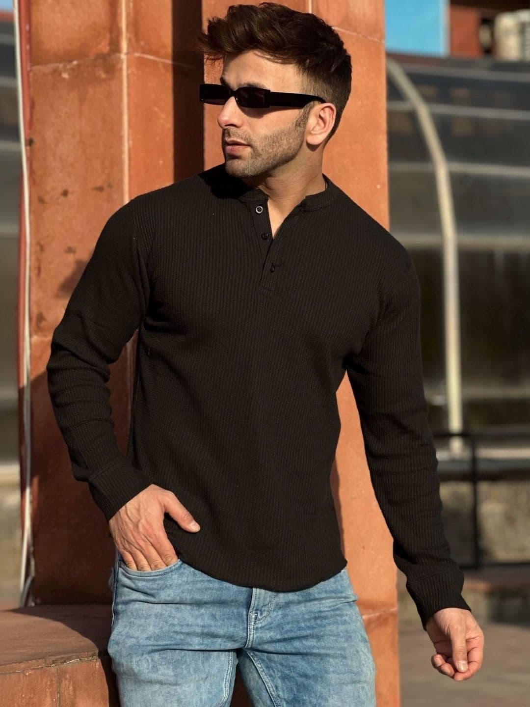 Starvy Men Henley Neck T-shirt - view 1