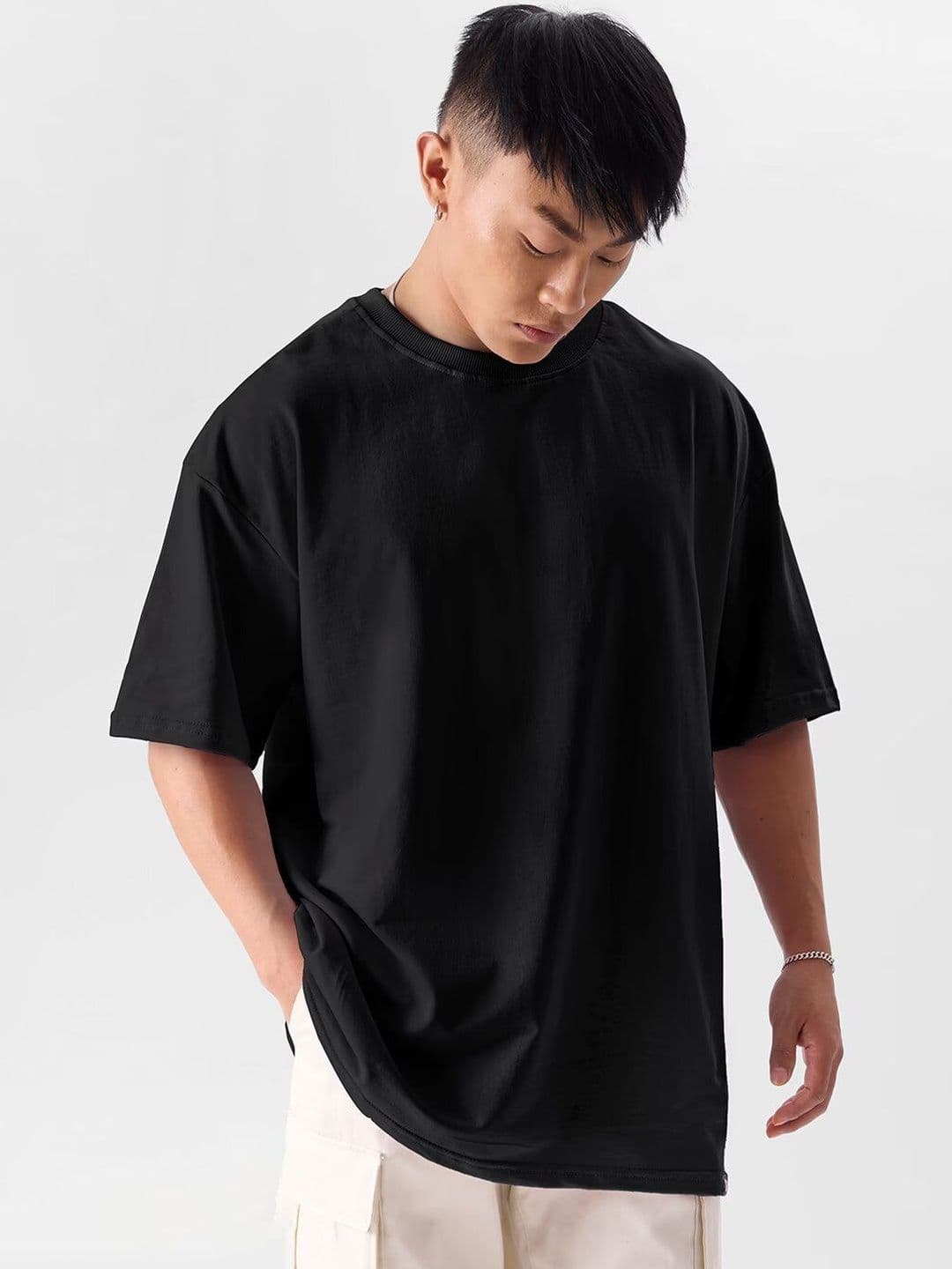 DARKBUCK Men Drop-Shoulder Sleeves oversized Cotton T-shirt - view 1