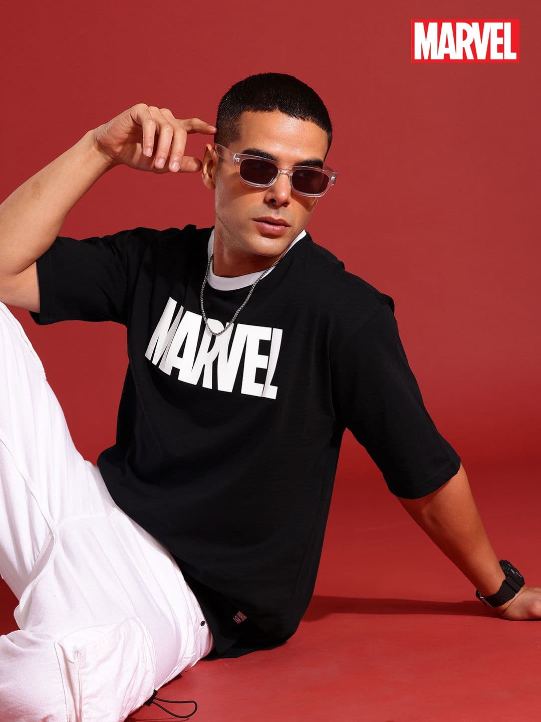 MARVEL STREET Typography Printed Pure Cotton T-shirt - view 1