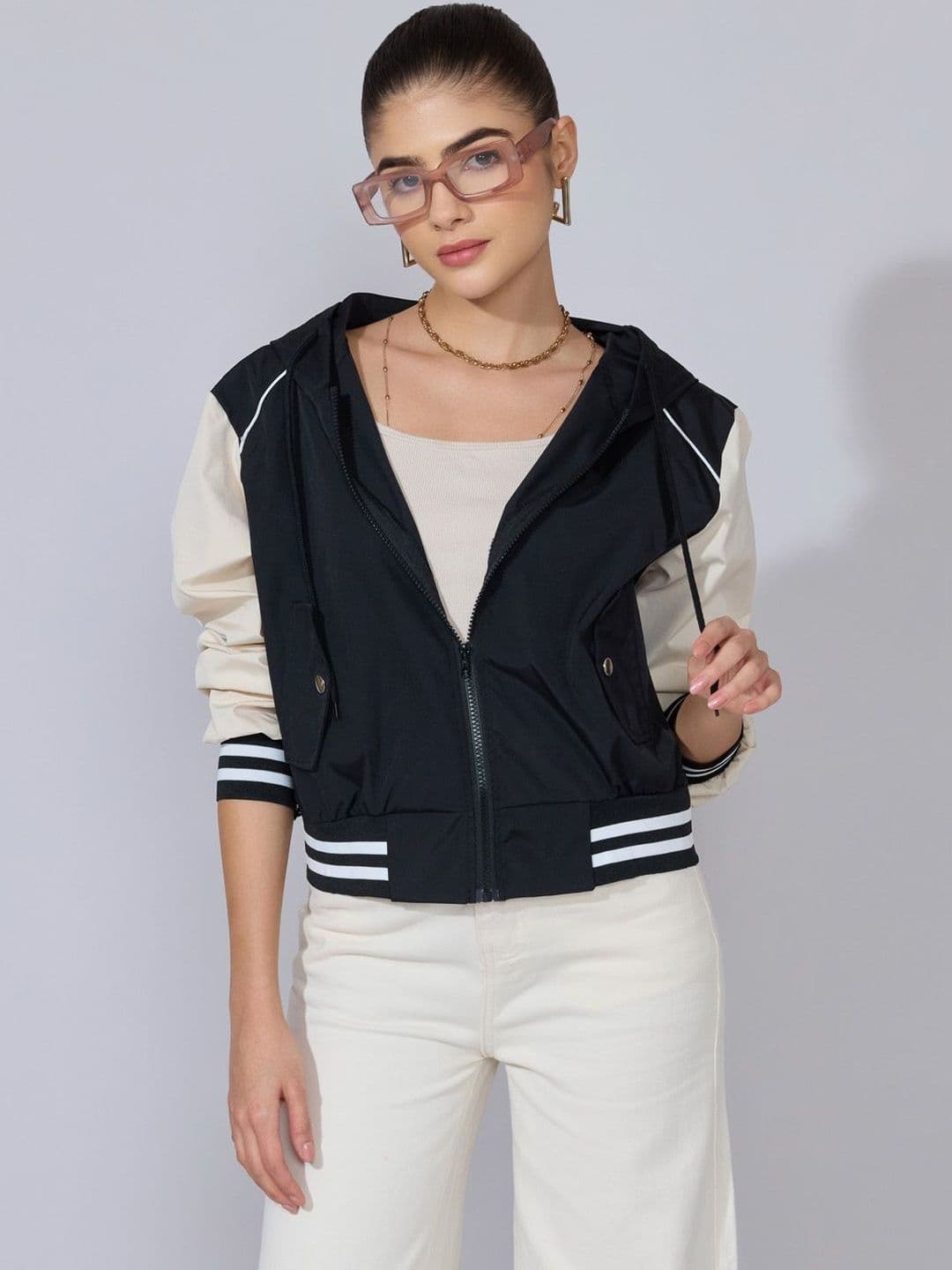 SHOWOFFFF Women Colourblocked Bomber Jacket - view 1