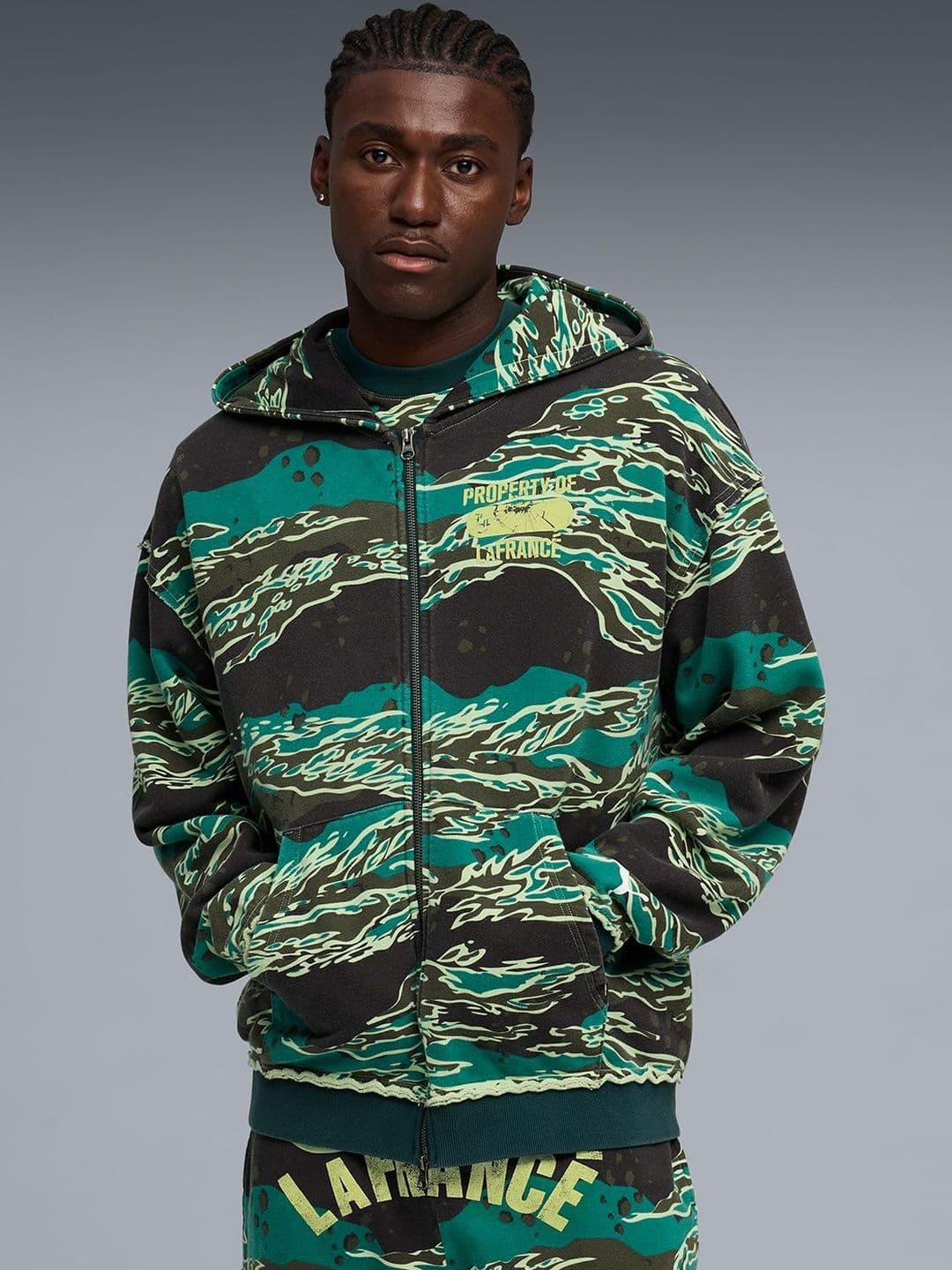 Puma LaFrance Supply Men's Full Zip Printed Basketball Hoodie - view 1