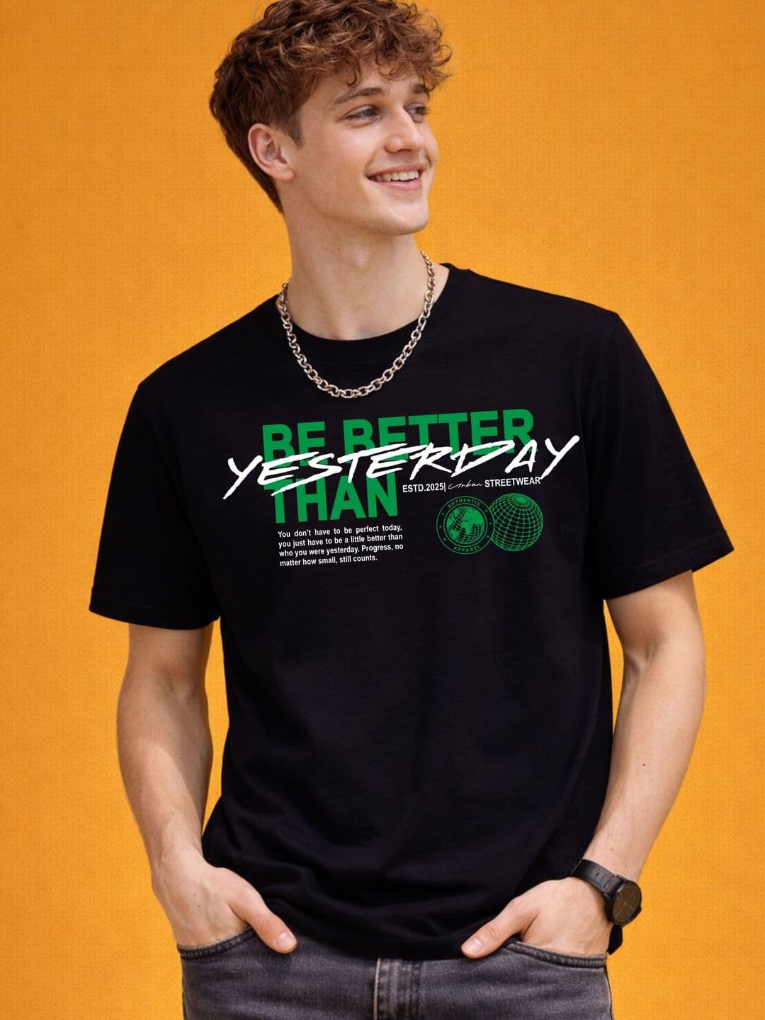 HERE&NOW Men Printed Bio Finish Pure Cotton T-shirt - view 1