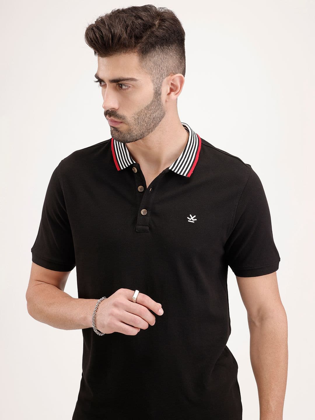 WROGN Slim Fit Polo Collar Pure Cotton T-shirt - view 1