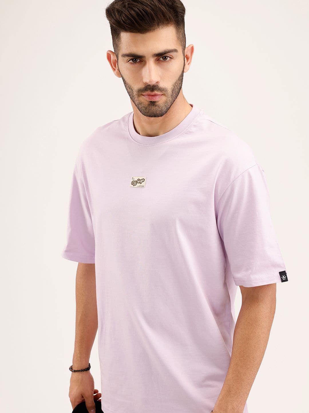 WROGN Drop-Shoulder Sleeves Pure Cotton Relaxed Fit T-shirt - view 1
