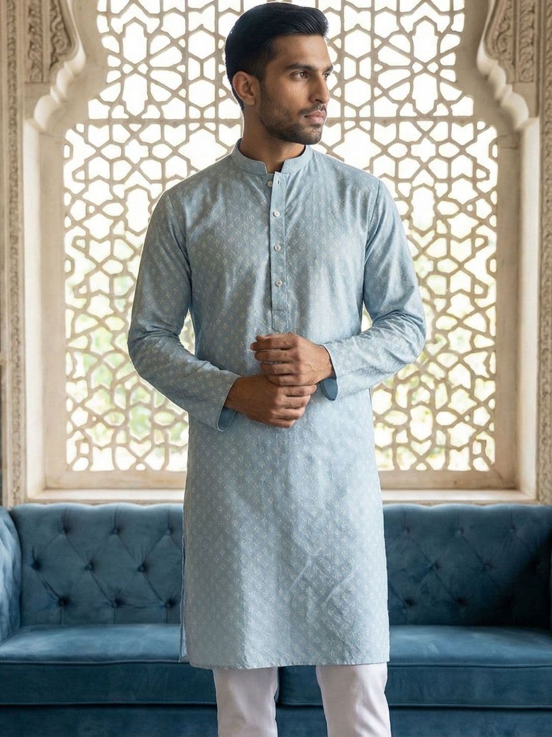 Anouk Men Geometric Printed Kurta - view 1