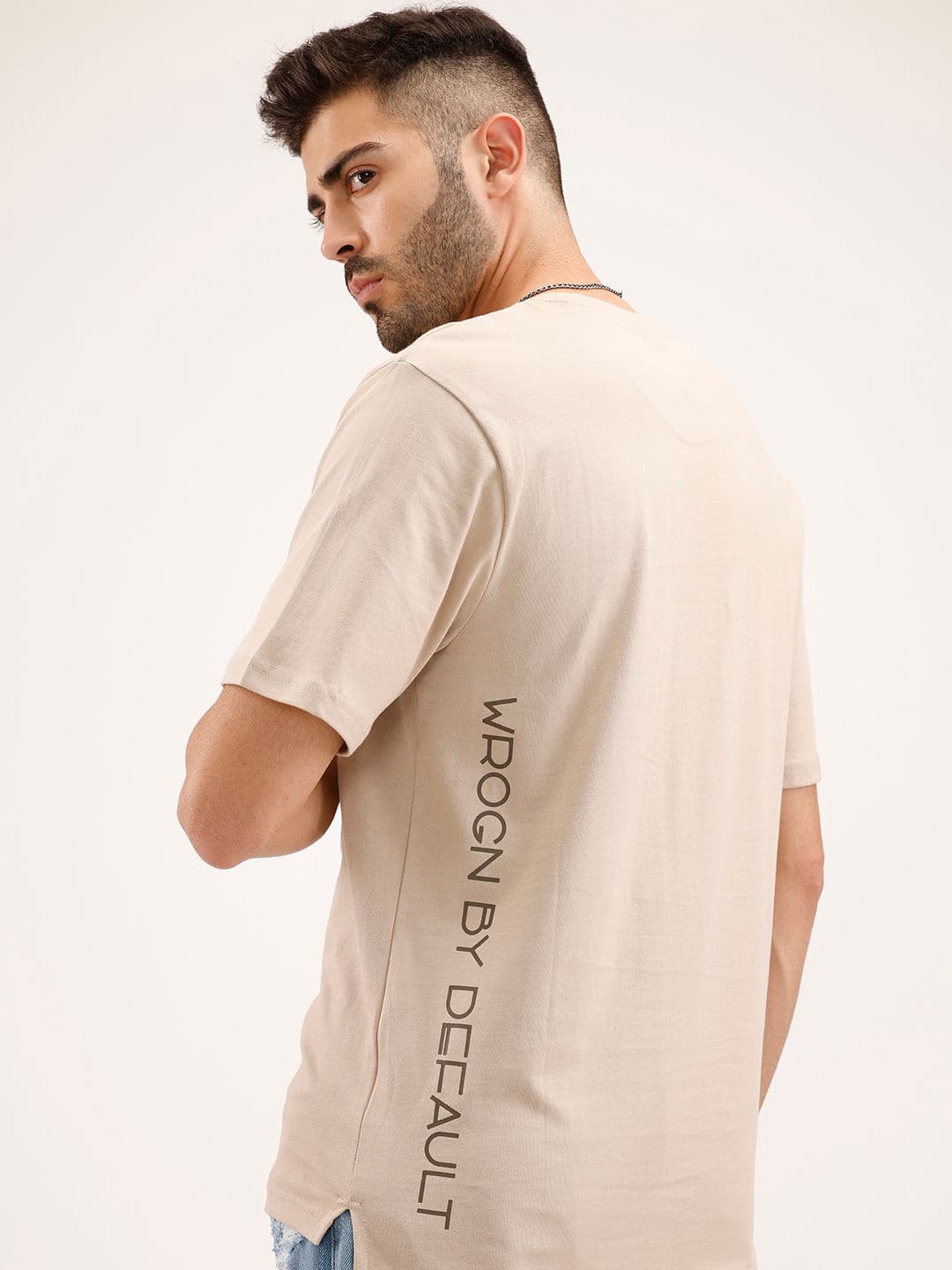 WROGN Typography Printed Drop-Shoulder Sleeves Pure Cotton Relaxed Fit T-shirt - view 1