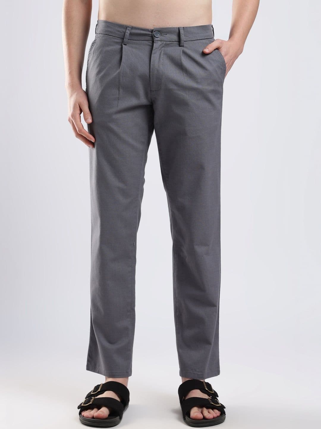 NEVER NEUD Men Relaxed Pleated Trousers - view 1