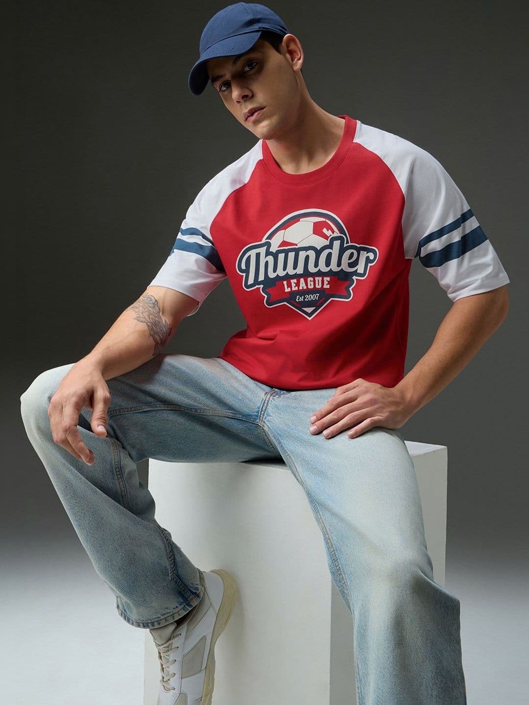 DILLINGER Mens Round Neck Raglan Sleeve Printed Oversized Fit Tshirt - view 1