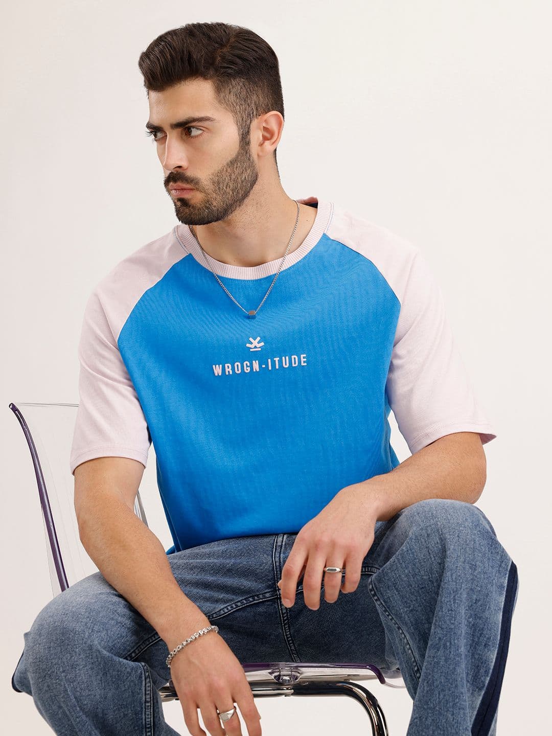 WROGN Raglan Sleeves Cotton Oversized T-shirt - view 1