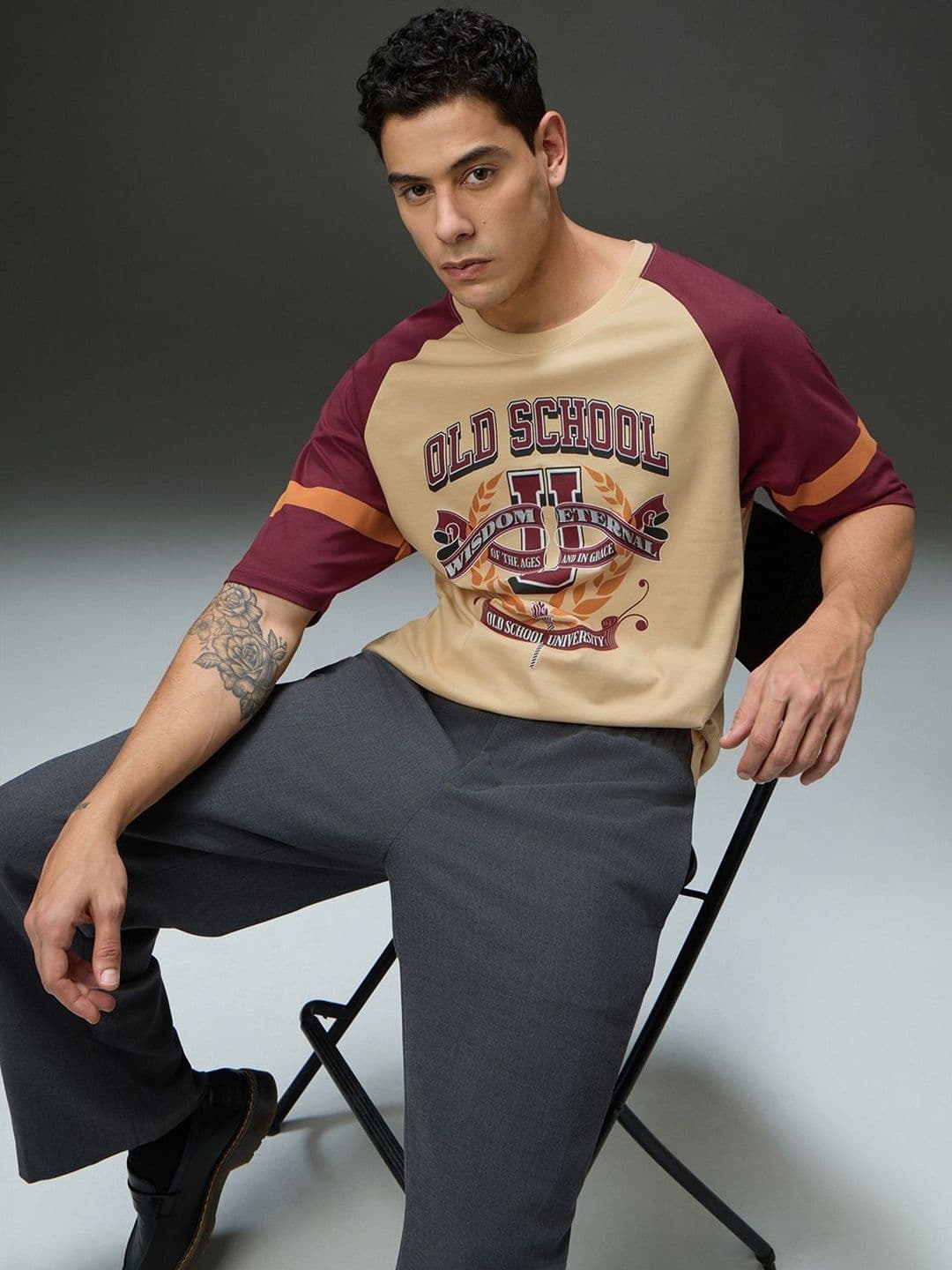 DILLINGER Mens Round Neck Raglan Sleeve Printed Oversized Fit Tshirt - view 1