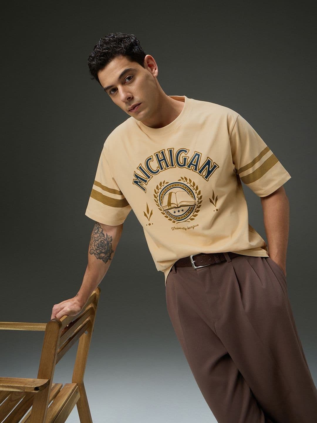 DILLINGER Mens Round Neck Half Sleeve Printed Oversized Fit Tshirt - view 1